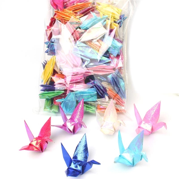 Multicolor Glitter Origami Paper Crane - Multicolor Glitter Origami Paper Crane - Image 4 of 4