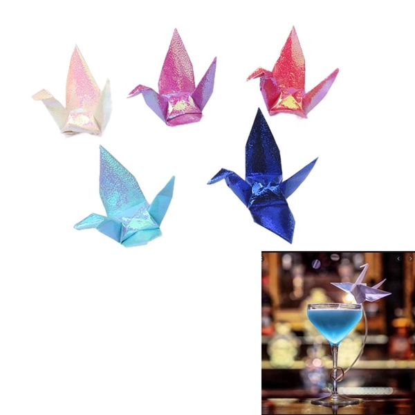 Multicolor Glitter Origami Paper Crane - Multicolor Glitter Origami Paper Crane - Image 0 of 4