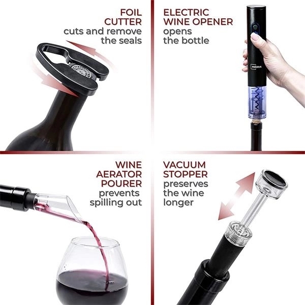 Electric Wine Bottle Opener Set - Electric Wine Bottle Opener Set - Image 3 of 3