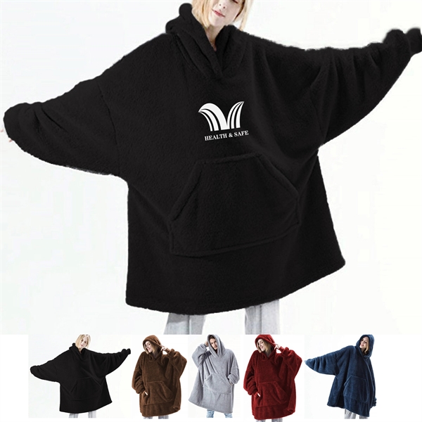 Fleece Hoodie Wearable Blanket - Fleece Hoodie Wearable Blanket - Image 0 of 3