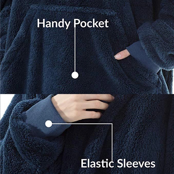 Fleece Hoodie Wearable Blanket - Fleece Hoodie Wearable Blanket - Image 3 of 3