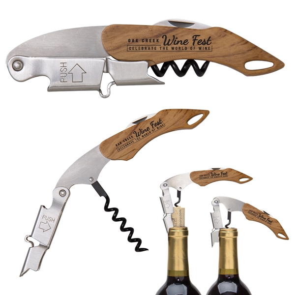 Double Hinged Wine Key Corkscrew - Double Hinged Wine Key Corkscrew - Image 1 of 2