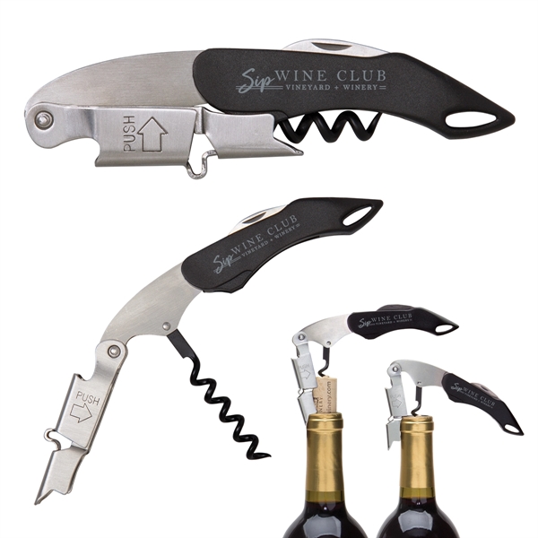 Double Hinged Wine Key Corkscrew - Double Hinged Wine Key Corkscrew - Image 2 of 2