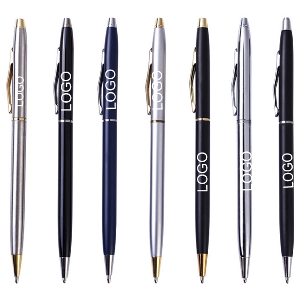 Slim Metal Twist Ballpoint Pen - Slim Metal Twist Ballpoint Pen - Image 0 of 9
