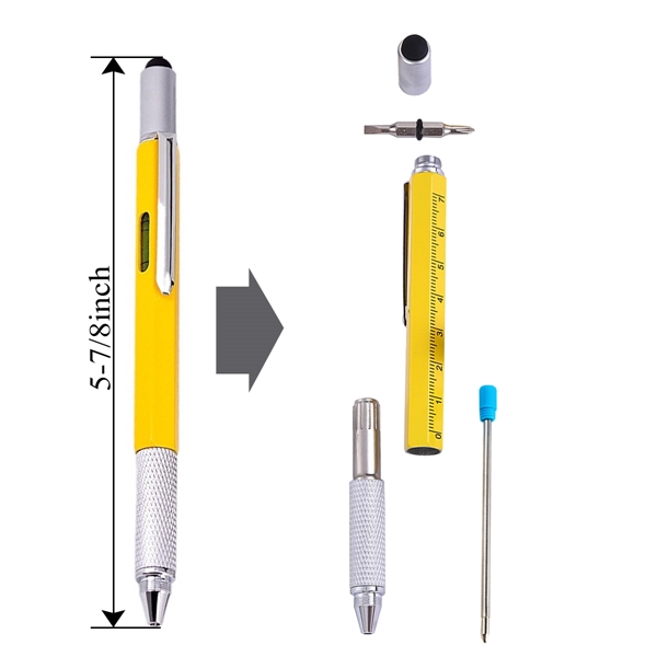 Metal Cute 6 In 1 Tool Multifunction Pen With Gift Box - Metal Cute 6 In 1 Tool Multifunction Pen With Gift Box - Image 3 of 4