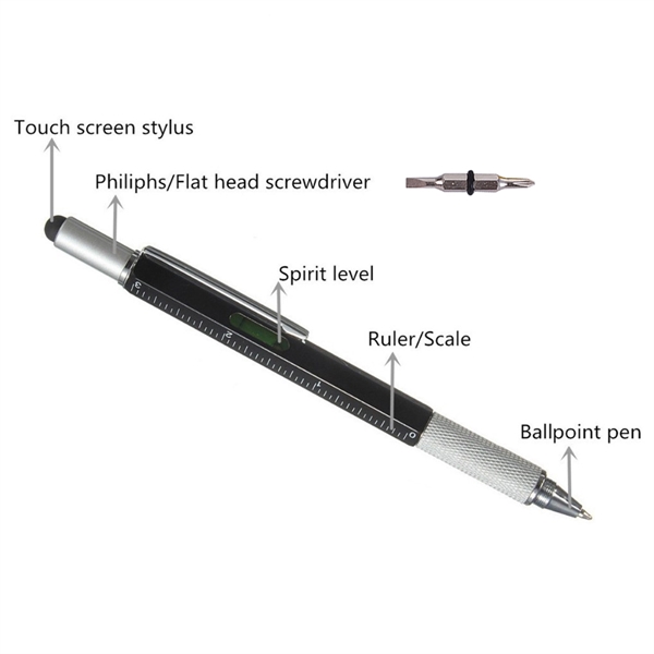 Metal Cute 6 In 1 Tool Multifunction Pen With Gift Box - Metal Cute 6 In 1 Tool Multifunction Pen With Gift Box - Image 4 of 4