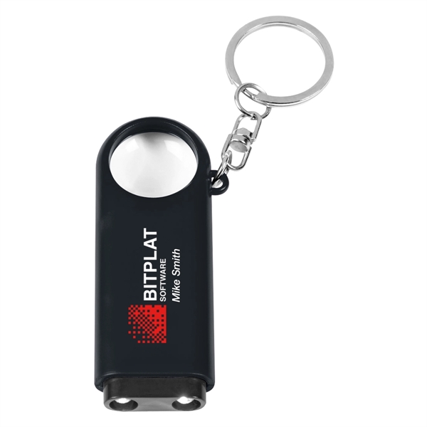 Custom Magnifier And LED Light Key Chain