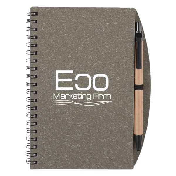 5" x 7" Eco-Inspired Spiral Notebook & Pen - 5" x 7" Eco-Inspired Spiral Notebook & Pen - Image 1 of 6