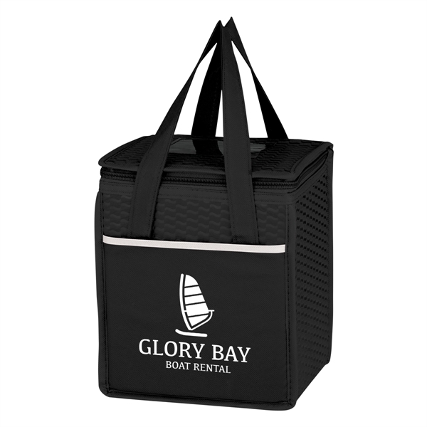 Custom Non-Woven Wave Design Kooler Lunch Bag