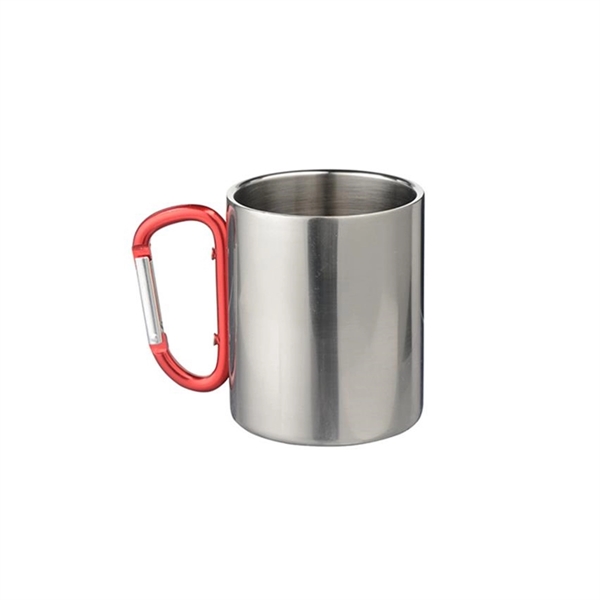 7 OZ Carabiner Handle Stainless Steel Mug - 7 OZ Carabiner Handle Stainless Steel Mug - Image 2 of 2
