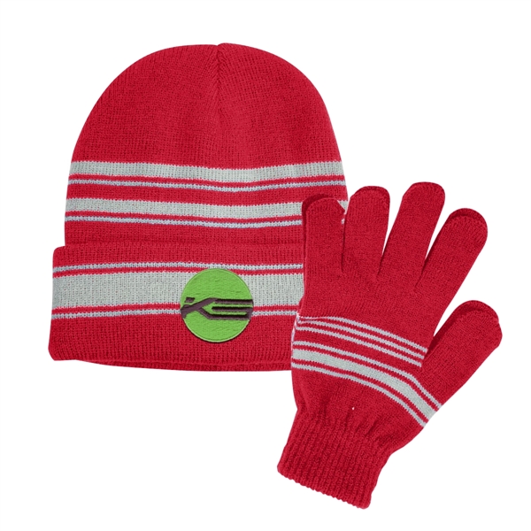 Cuff Beanie and Gloves Set - Cuff Beanie and Gloves Set - Image 6 of 8