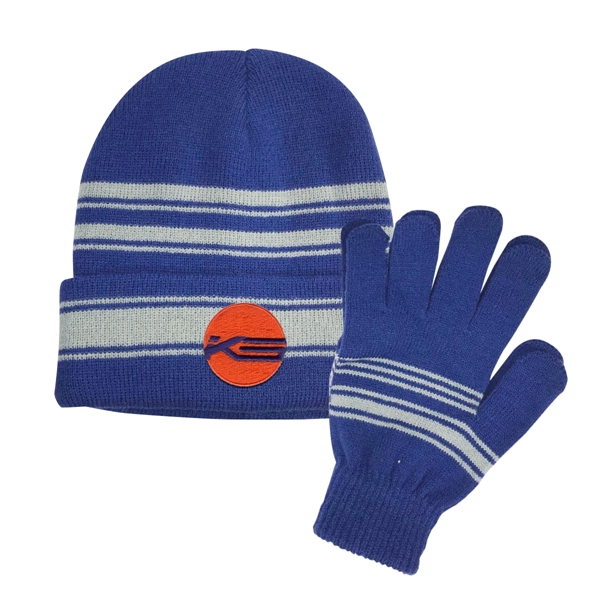 Cuff Beanie and Gloves Set - Cuff Beanie and Gloves Set - Image 7 of 8