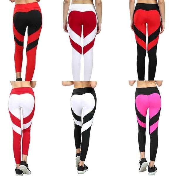 Women Yoga Pants with Heart Shape - Women Yoga Pants with Heart Shape - Image 1 of 3