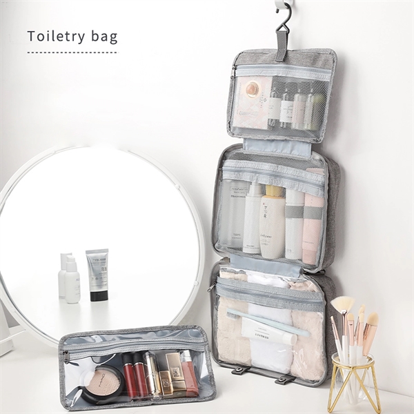 Travel Makeup Cosmetic Toiletry Bag with Hanging Hook - Travel Makeup Cosmetic Toiletry Bag with Hanging Hook - Image 1 of 9