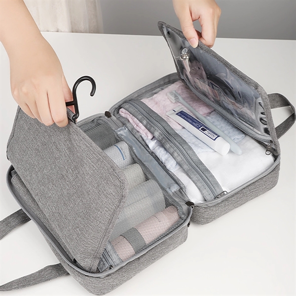 Travel Makeup Cosmetic Toiletry Bag with Hanging Hook - Travel Makeup Cosmetic Toiletry Bag with Hanging Hook - Image 2 of 9