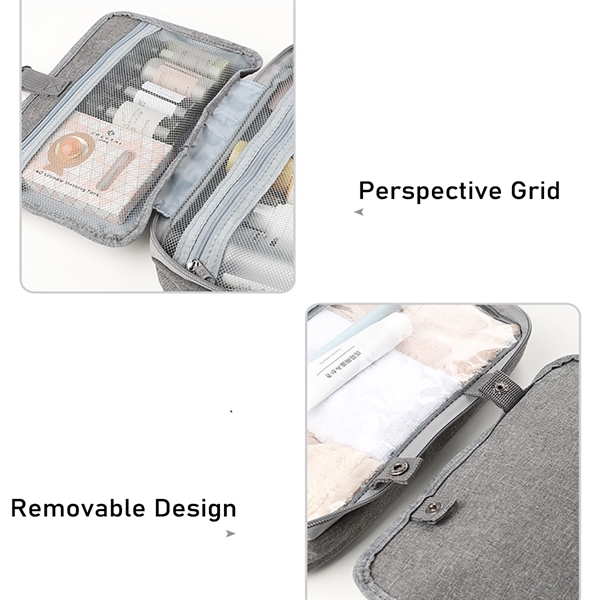 Travel Makeup Cosmetic Toiletry Bag with Hanging Hook - Travel Makeup Cosmetic Toiletry Bag with Hanging Hook - Image 4 of 9