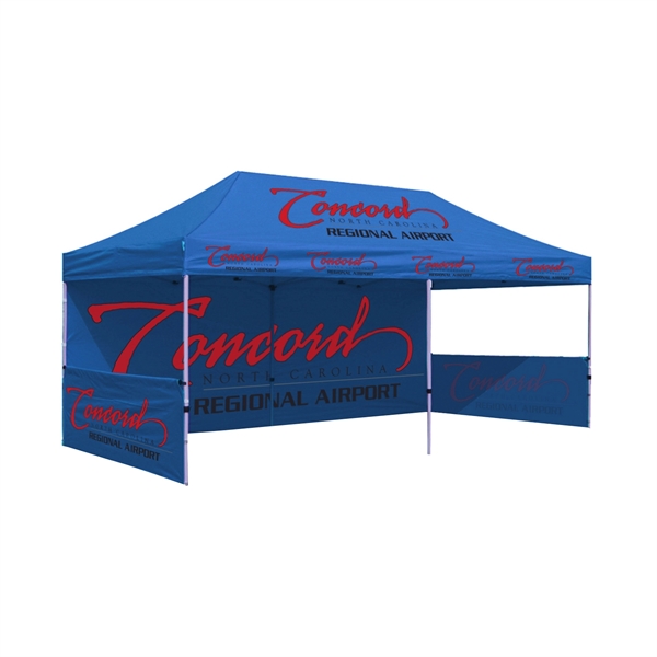 10'x20' Pop Up Tent W/ Back Full-Wall and Two Half Walls - 10'x20' Pop Up Tent W/ Back Full-Wall and Two Half Walls - Image 1 of 4