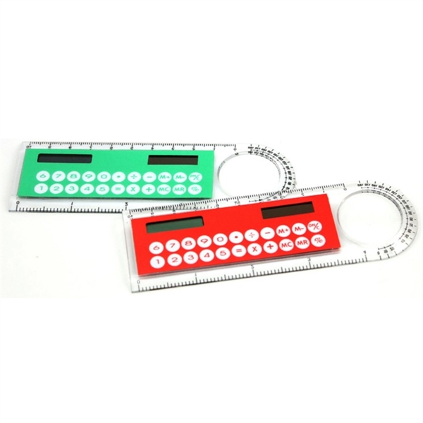 Mini Solar Transparent Ruler Calculator with Magnifier - Mini Solar Transparent Ruler Calculator with Magnifier - Image 1 of 2