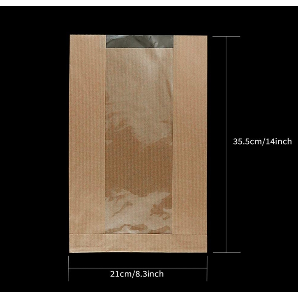 Paper Bread Loaf Bag with Clear Front Window - Paper Bread Loaf Bag with Clear Front Window - Image 1 of 4