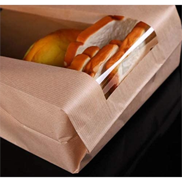 Paper Bread Loaf Bag with Clear Front Window - Paper Bread Loaf Bag with Clear Front Window - Image 3 of 4