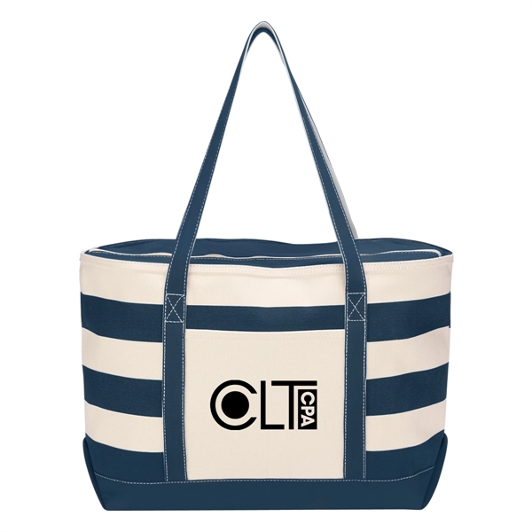 Cotton Canvas Nautical Tote Bag - Cotton Canvas Nautical Tote Bag - Image 6 of 18