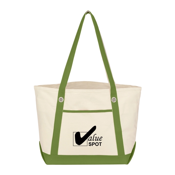 Medium Cotton Canvas Sailing Tote Bag - Medium Cotton Canvas Sailing Tote Bag - Image 15 of 35