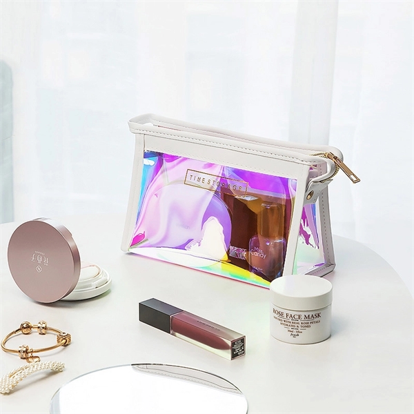 Clear Rainbow Tpu Makeup Bag Stationery Pouch