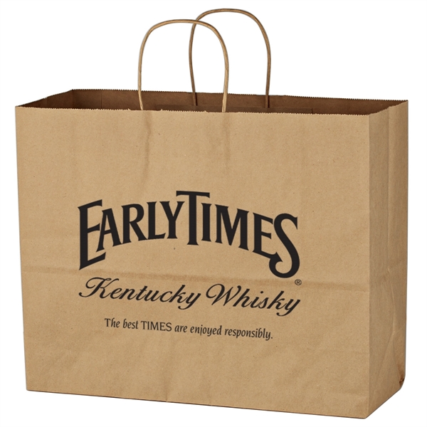 Kraft Paper Brown Shopping Bag - 16" x 12-1/2" - Kraft Paper Brown Shopping Bag - 16" x 12-1/2" - Image 1 of 2