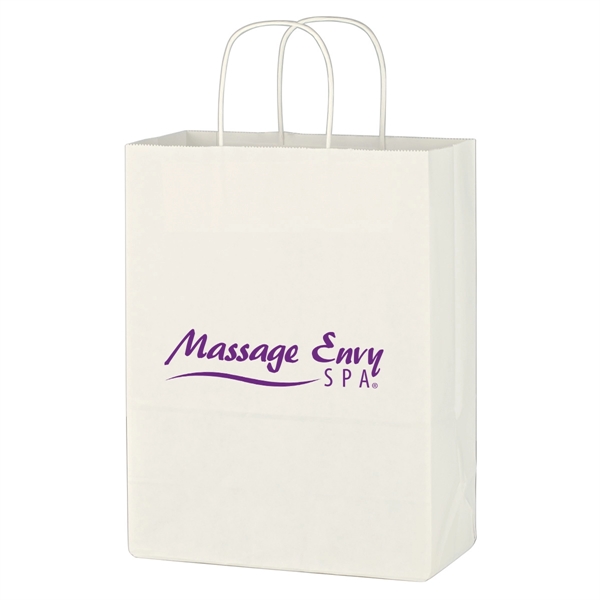Kraft Paper White Shopping Bag - 10" x 13" - Kraft Paper White Shopping Bag - 10" x 13" - Image 1 of 2