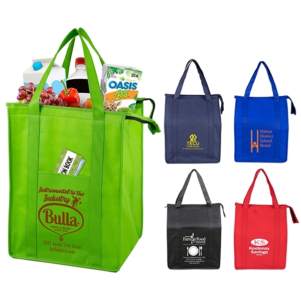 12" W x 16" H x 10" D Large Insulated Cooler Zipper Tote Bag - 12" W x 16" H x 10" D Large Insulated Cooler Zipper Tote Bag - Image 0 of 49