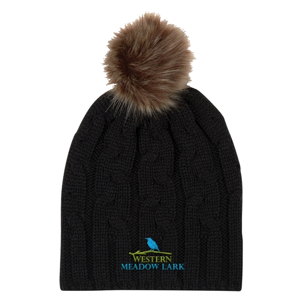 Cameron Cable Knit Pom Beanie - Cameron Cable Knit Pom Beanie - Image 1 of 9