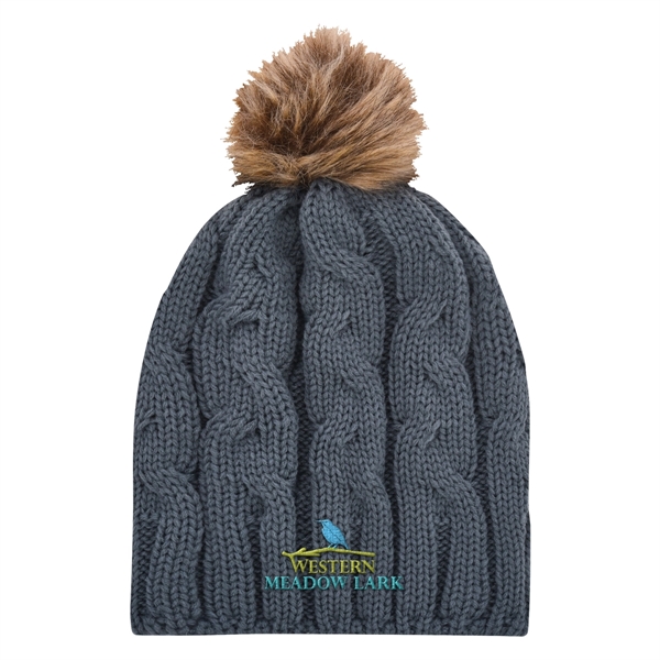 Cameron Cable Knit Pom Beanie - Cameron Cable Knit Pom Beanie - Image 2 of 9