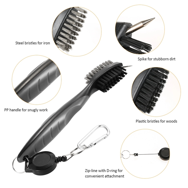 Wire and Nylon Bristle Brushes for Golf - Wire and Nylon Bristle Brushes for Golf - Image 1 of 4
