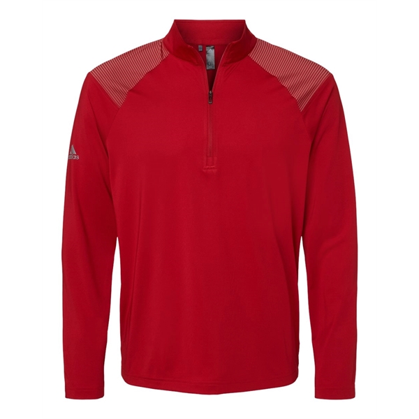 Adidas Shoulder Stripe Quarter-Zip Pullover - Adidas Shoulder Stripe Quarter-Zip Pullover - Image 9 of 10