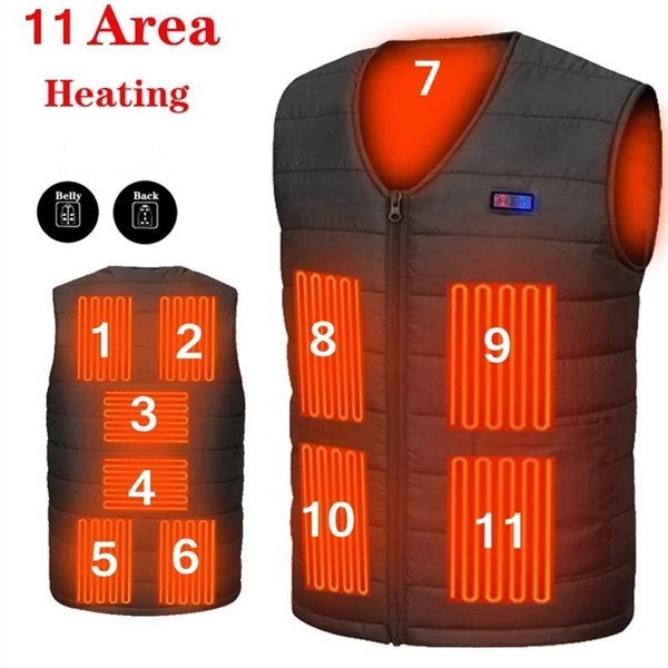 11 Zones Heating Vest For Men/Women ,V-neck USB Heated Coat - 11 Zones Heating Vest For Men/Women ,V-neck USB Heated Coat - Image 0 of 4