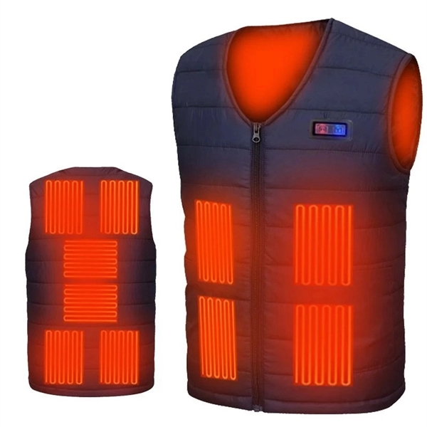 11 Zones Heating Vest For Men/Women ,V-neck USB Heated Coat - 11 Zones Heating Vest For Men/Women ,V-neck USB Heated Coat - Image 3 of 4
