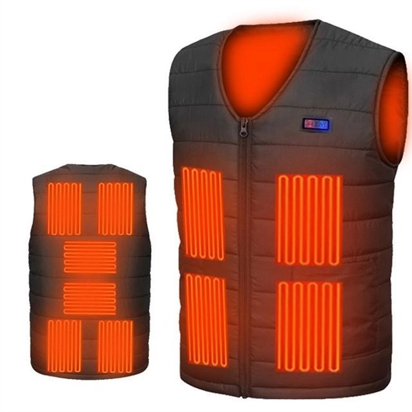 11 Zones Heating Vest For Men/Women ,V-neck USB Heated Coat - 11 Zones Heating Vest For Men/Women ,V-neck USB Heated Coat - Image 4 of 4