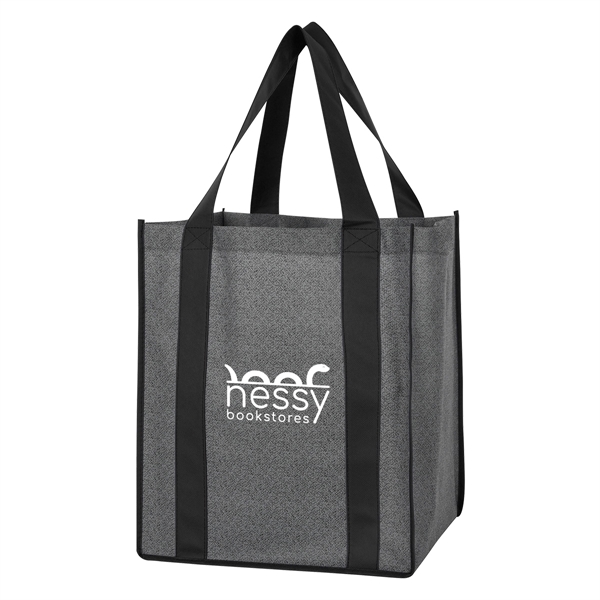 Heathered Non-Woven Shopper Tote Bag - Heathered Non-Woven Shopper Tote Bag - Image 1 of 12