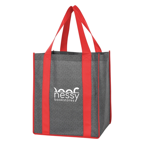 Heathered Non-Woven Shopper Tote Bag - Heathered Non-Woven Shopper Tote Bag - Image 3 of 12