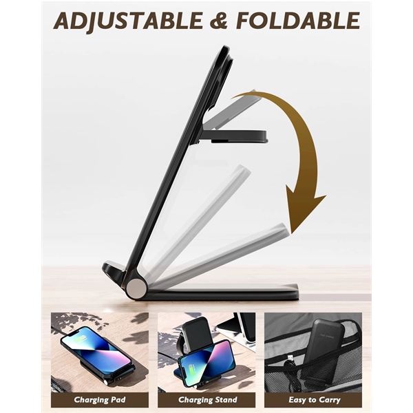 3-1 Foldable Wireless Charger + 18W WALL ADAPTER - 3-1 Foldable Wireless Charger + 18W WALL ADAPTER - Image 1 of 8