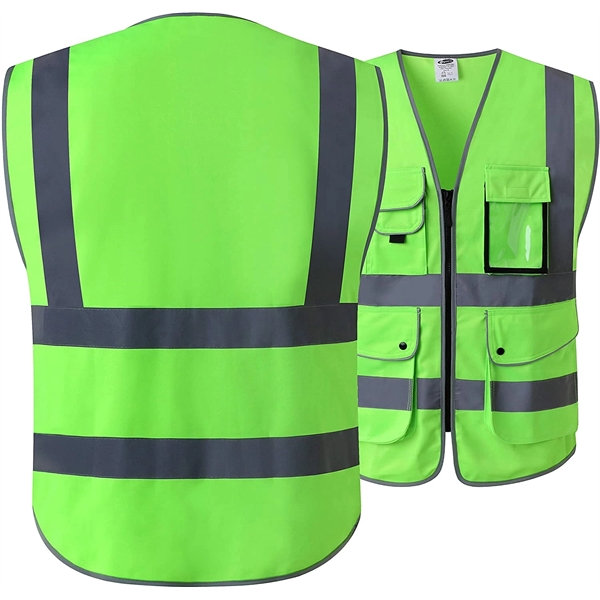 9 Pockets Safety Vest Reflective Strips of  High Visibilit - 9 Pockets Safety Vest Reflective Strips of  High Visibilit - Image 3 of 5