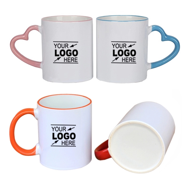 11oz Colorful Rim Handle White Ceramic Mug - 11oz Colorful Rim Handle White Ceramic Mug - Image 3 of 3