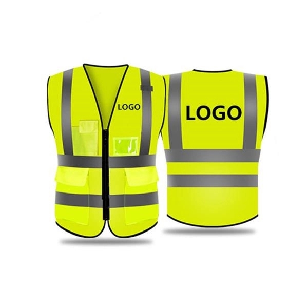 Safety Reflective Vest With Pockets and Zipper - Safety Reflective Vest With Pockets and Zipper - Image 0 of 5