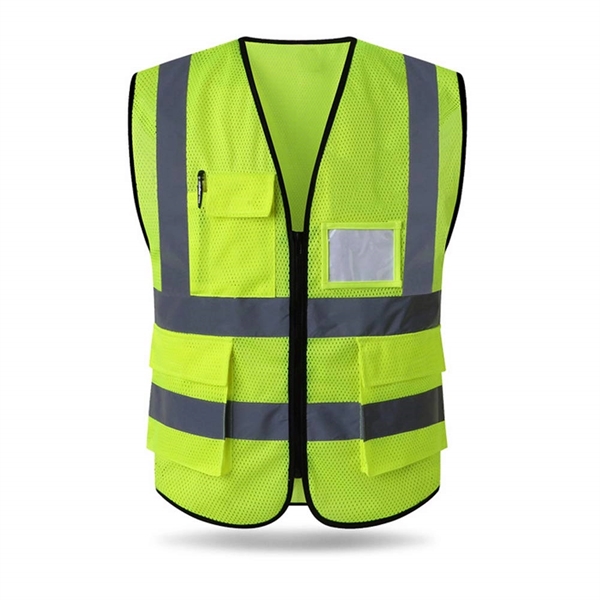 Safety Reflective Vest With Pockets and Zipper - Safety Reflective Vest With Pockets and Zipper - Image 2 of 5