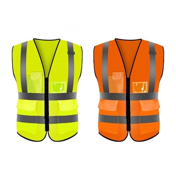 Safety Reflective Vest With Pockets and Zipper - Safety Reflective Vest With Pockets and Zipper - Image 3 of 5