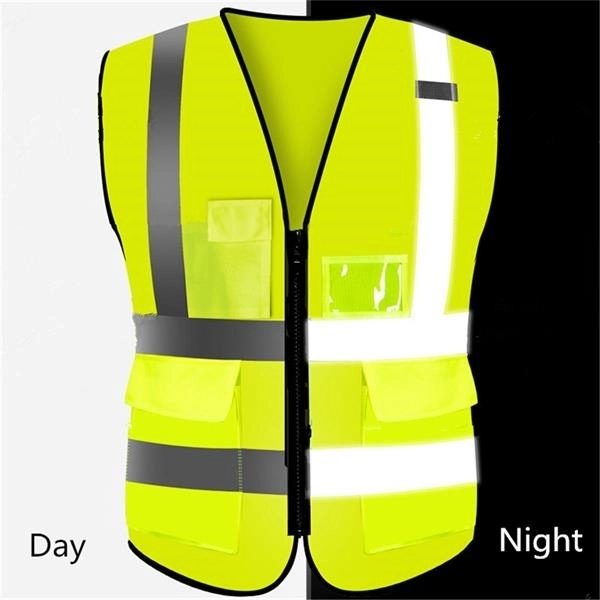 Safety Reflective Vest With Pockets and Zipper - Safety Reflective Vest With Pockets and Zipper - Image 4 of 5