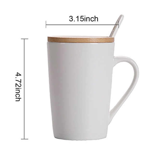 Ceramic Mug With Lid And Spoon 13.5oz - Ceramic Mug With Lid And Spoon 13.5oz - Image 2 of 4