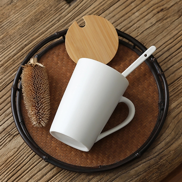 Ceramic Mug With Lid And Spoon 13.5oz - Ceramic Mug With Lid And Spoon 13.5oz - Image 4 of 4