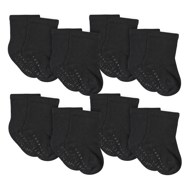 8-Pack Baby & Toddler Black Wiggle-Proof™ Jersey Crew Socks - 8-Pack Baby & Toddler Black Wiggle-Proof™ Jersey Crew Socks - Image 3 of 5