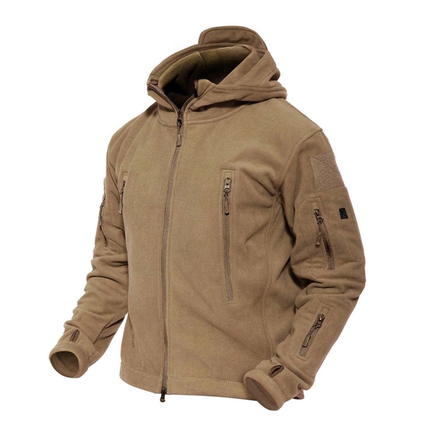 Fleece Military Tactical Jacket Hoodie - Fleece Military Tactical Jacket Hoodie - Image 3 of 7